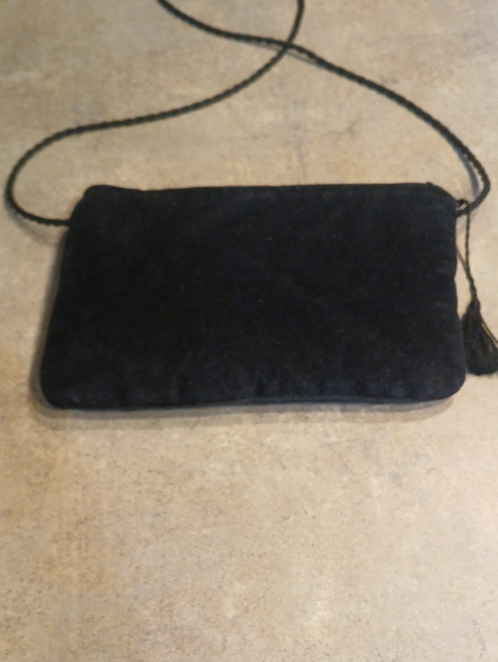 Velvet Cross Body Small Purse | Embroidered Flowers - Picture 9 of 10